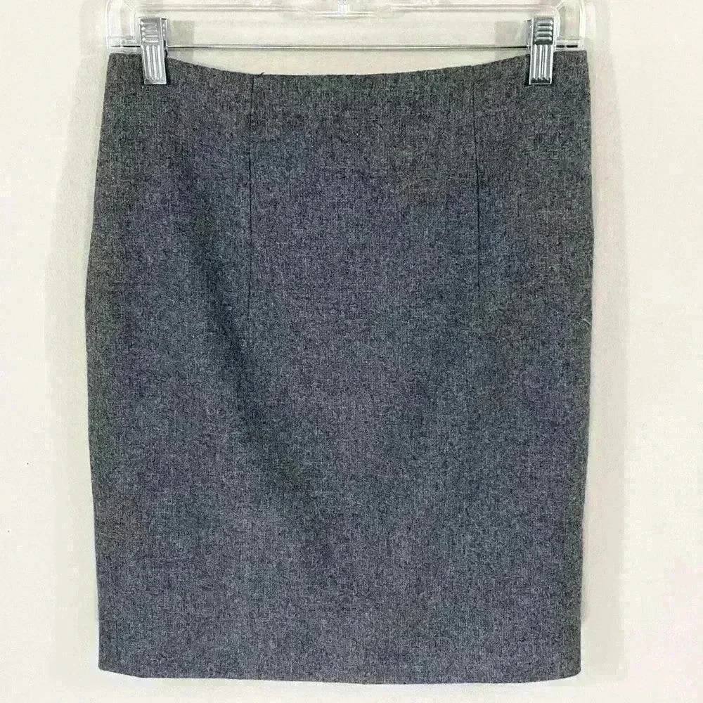 Kenar gray wool blend pencil skirt